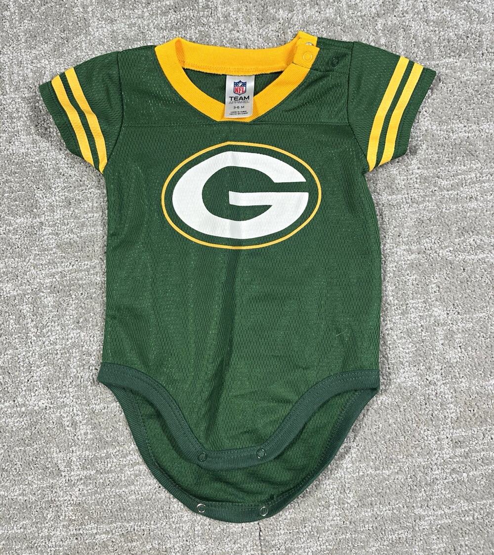 NFL Team Apparel Green Bay Packers NFL Jersey Bodysuit One-Piece 3-6M Green